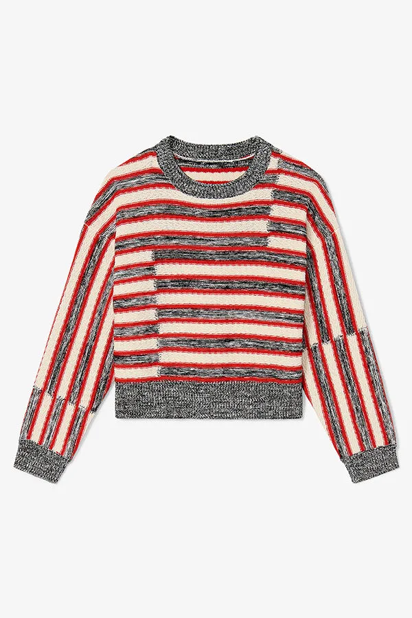 Leila Slouchy Sweater - Multi Knit :: Sunset Stripe