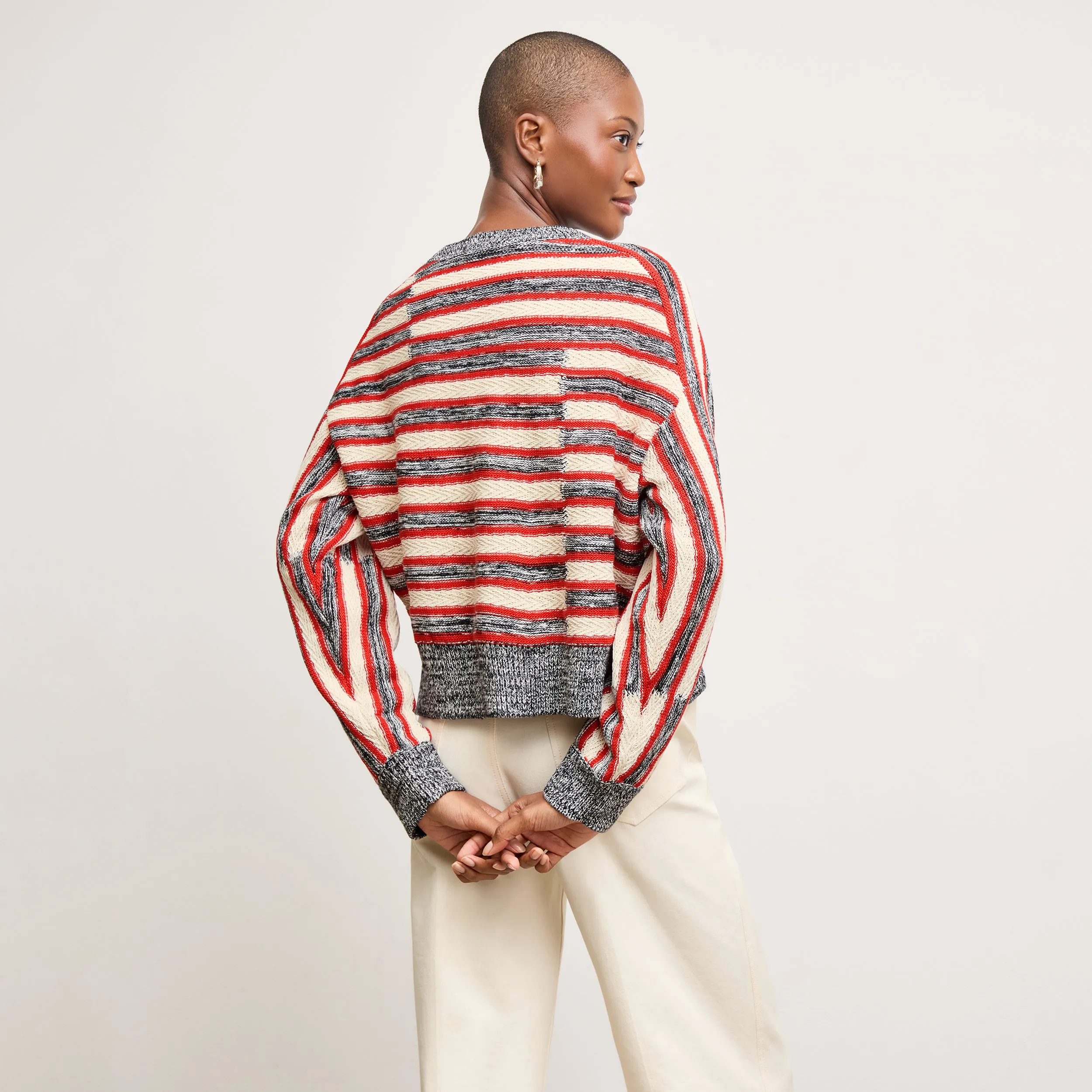 Leila Slouchy Sweater - Multi Knit :: Sunset Stripe