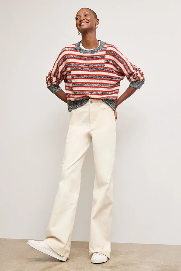 Leila Slouchy Sweater - Multi Knit :: Sunset Stripe