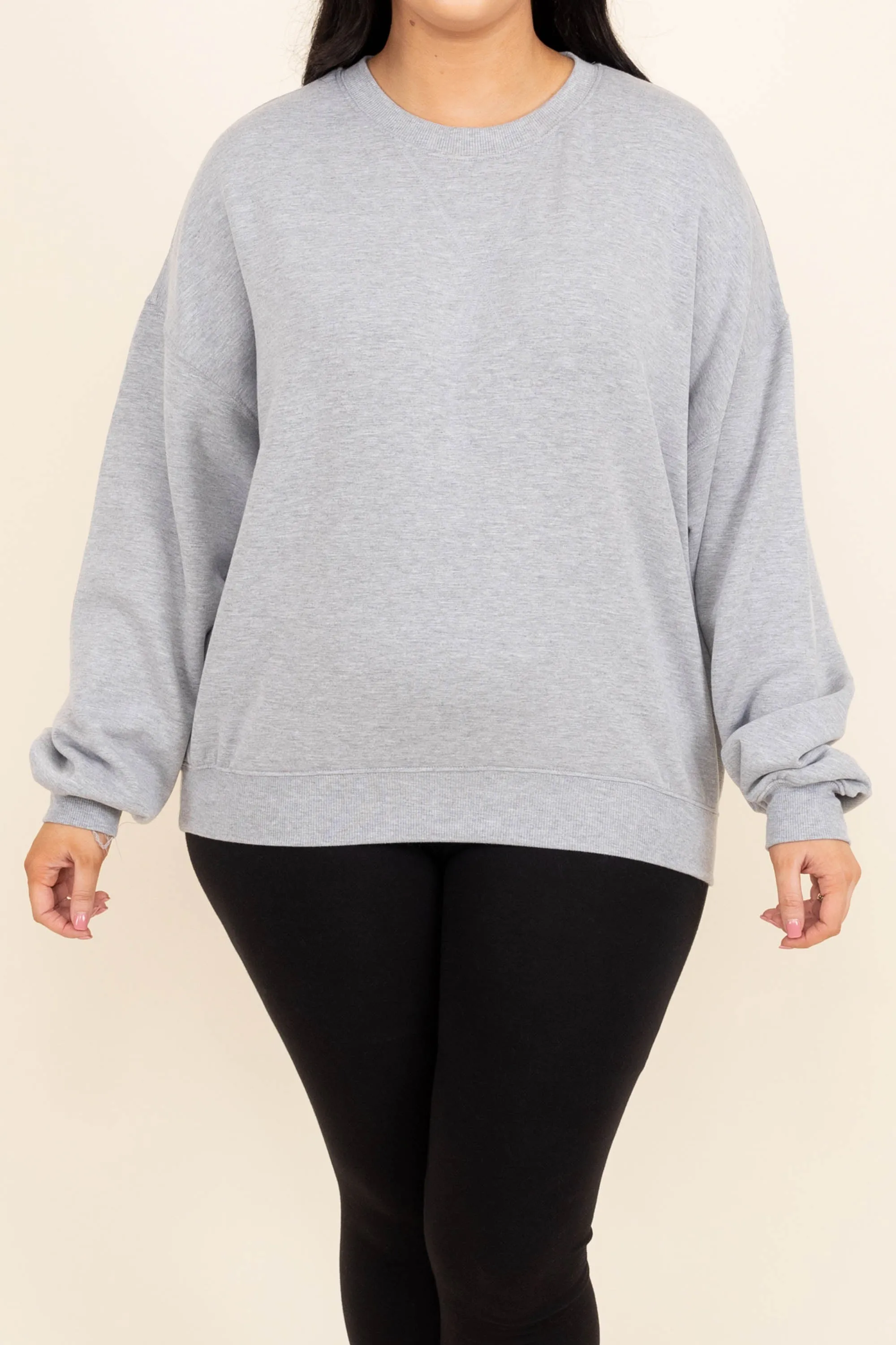 Loungy Looks Pullover, Heather Gray