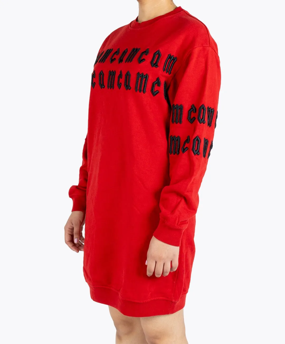 MCQ By Alexander Mcqueen Red Graphic Sweatshirt Dress