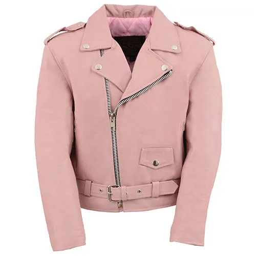 Milwaukee Leather SH2010 Girls Toddler Classic Style Pink Leather