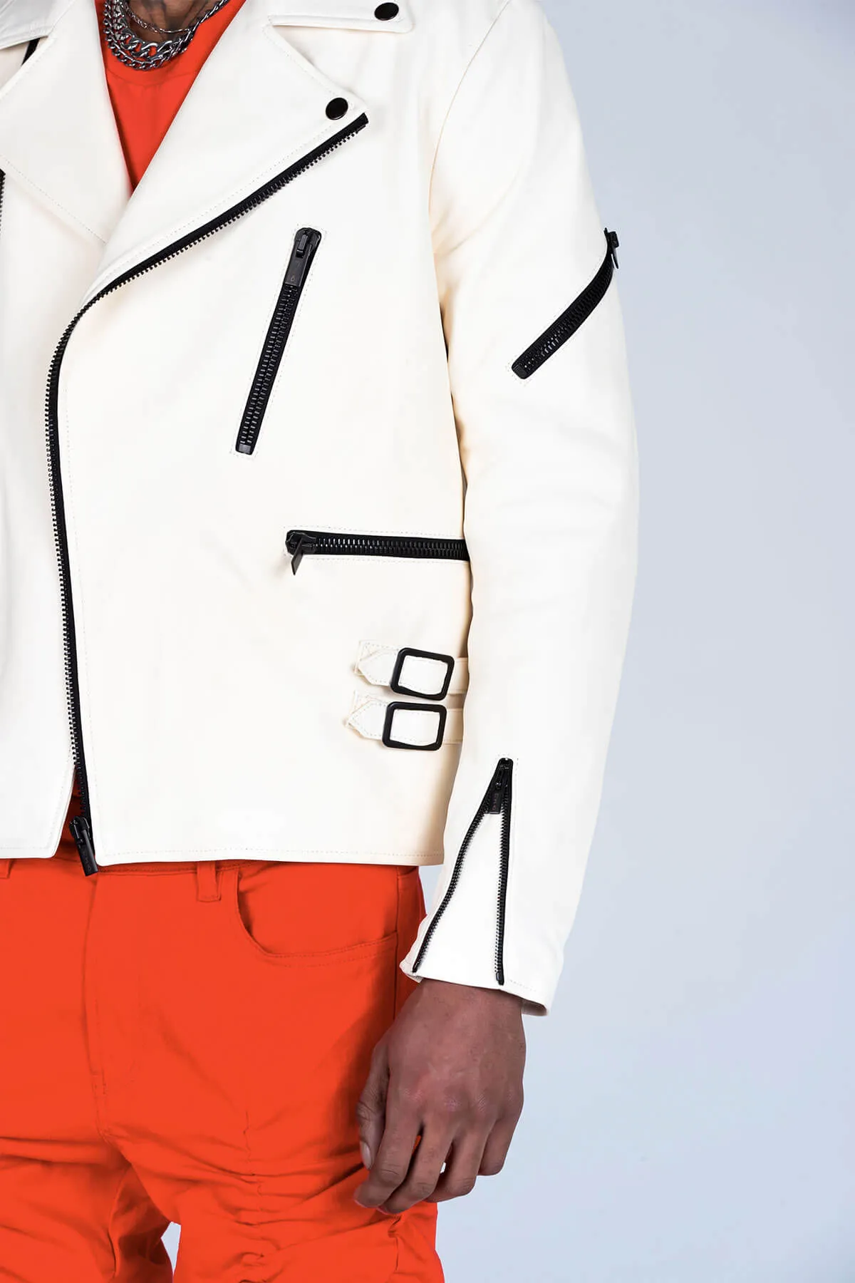 MJB CLASSIC BIKER JACKET WHITE