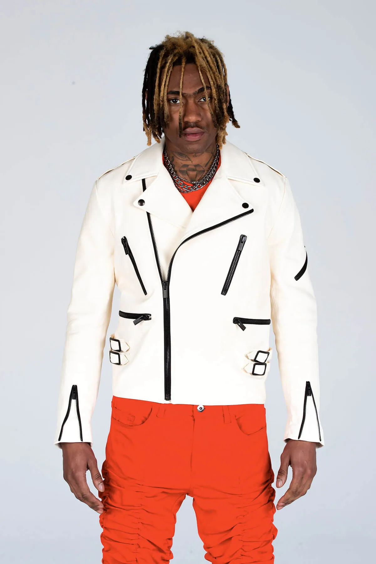 MJB CLASSIC BIKER JACKET WHITE