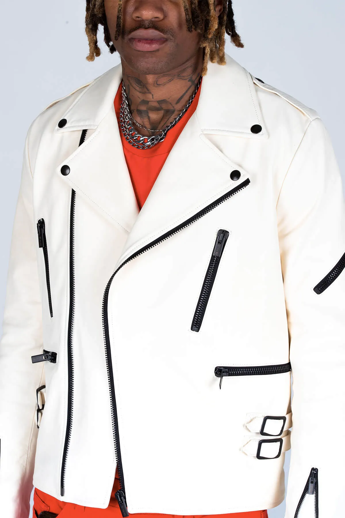 MJB CLASSIC BIKER JACKET WHITE