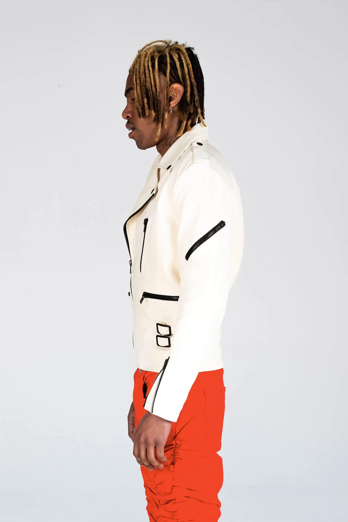 MJB CLASSIC BIKER JACKET WHITE