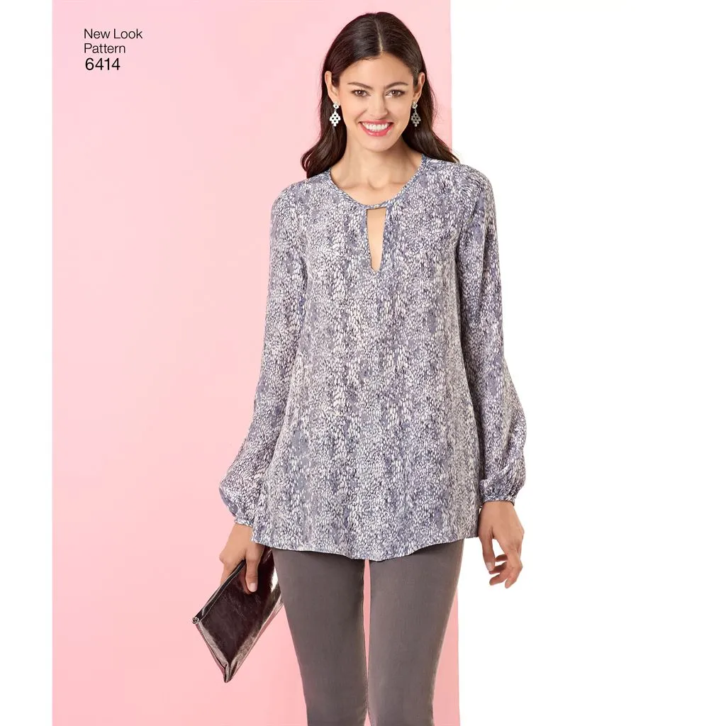 New Look Pattern 6414 Misses' Tunic and Top with Neckline Variations