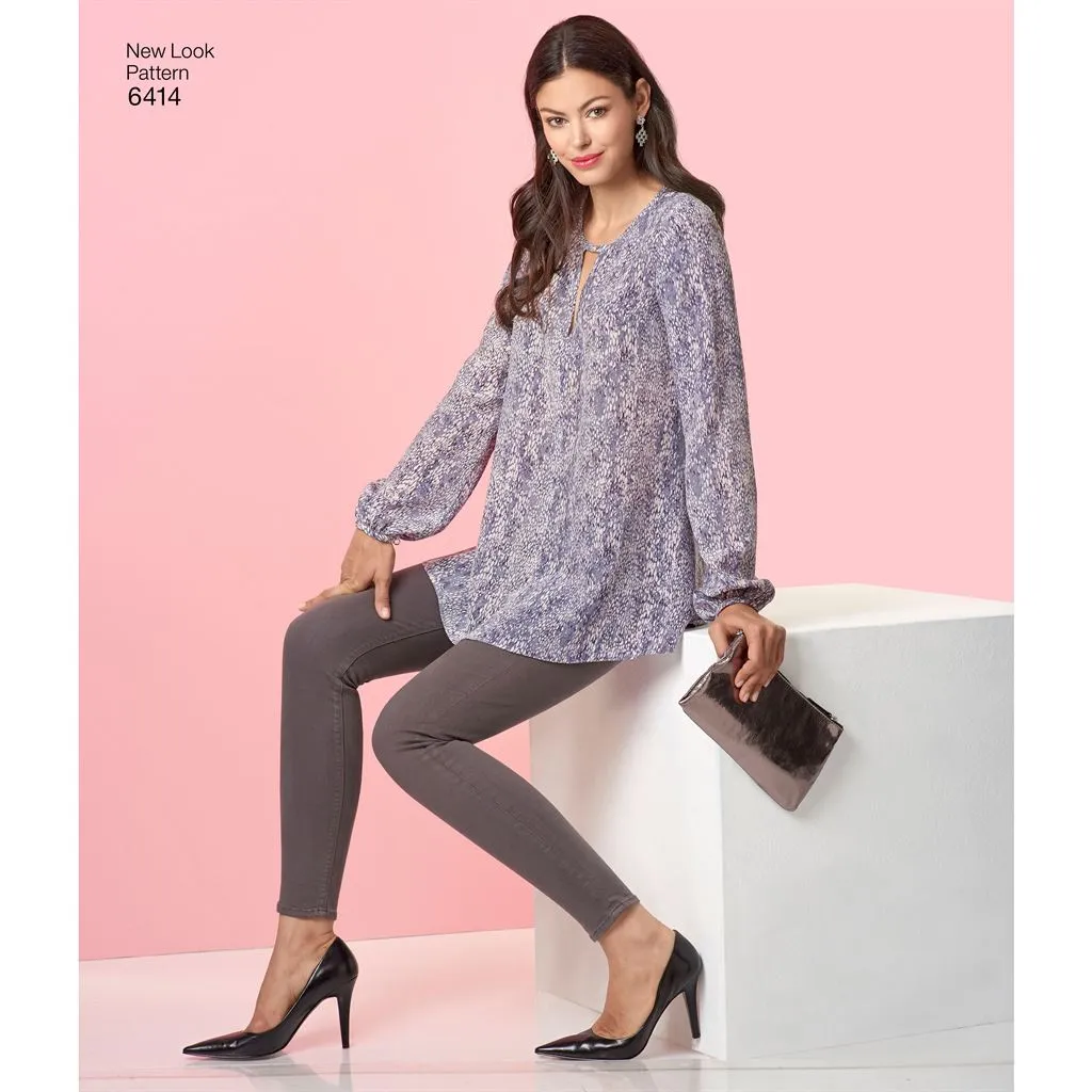 New Look Pattern 6414 Misses' Tunic and Top with Neckline Variations