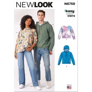 New Look Sewing Pattern N6759 Misses' and Men's Sweatshirts