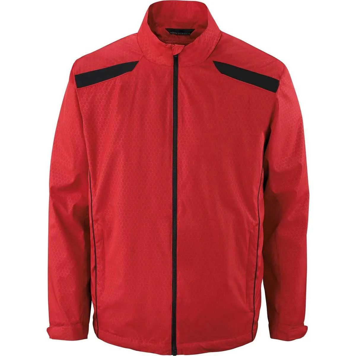 North End Men's Classic Red Tempo Lightweight Jacket with Embossed Print