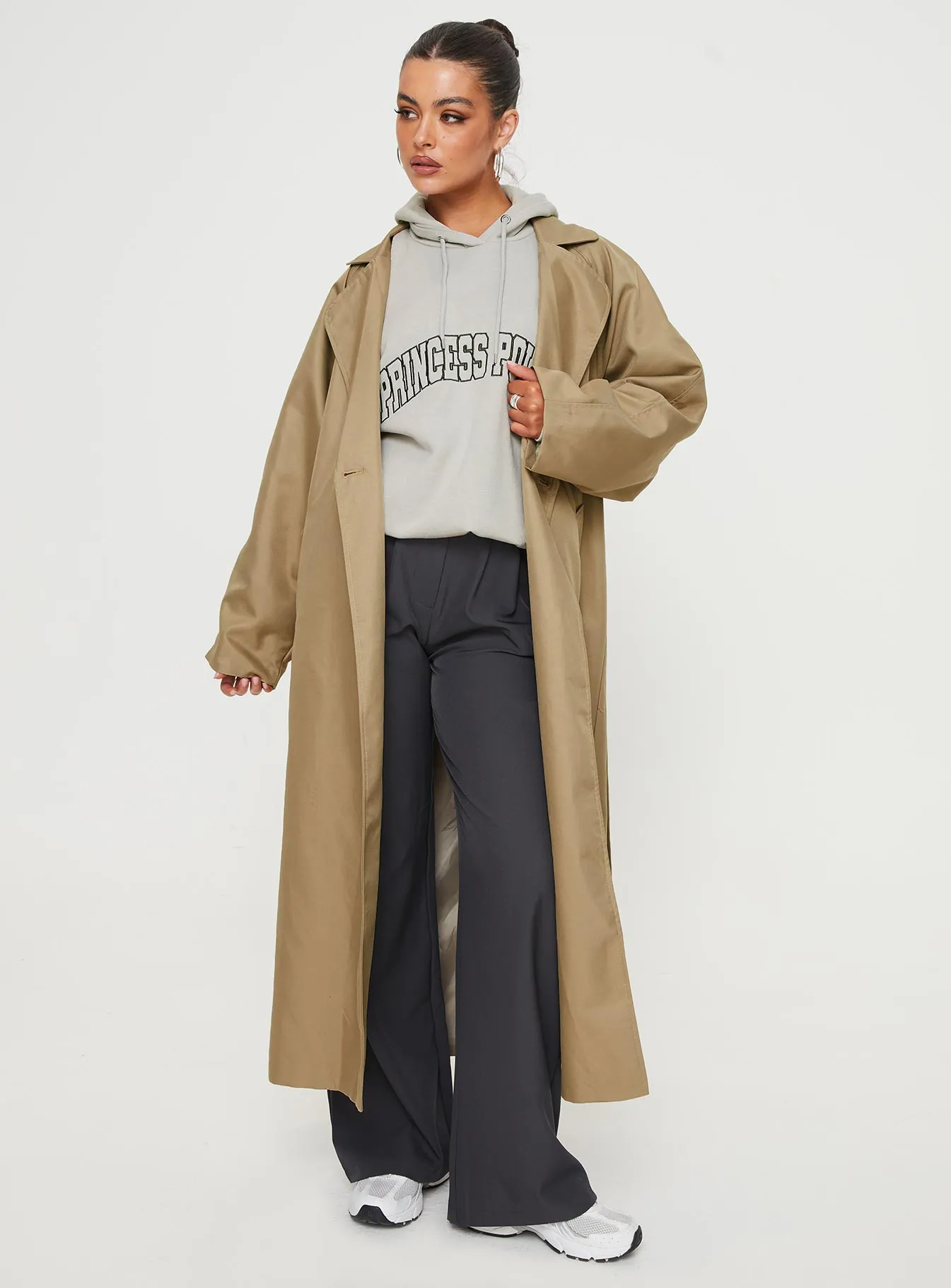 Pave The Way Trench Coat Beige