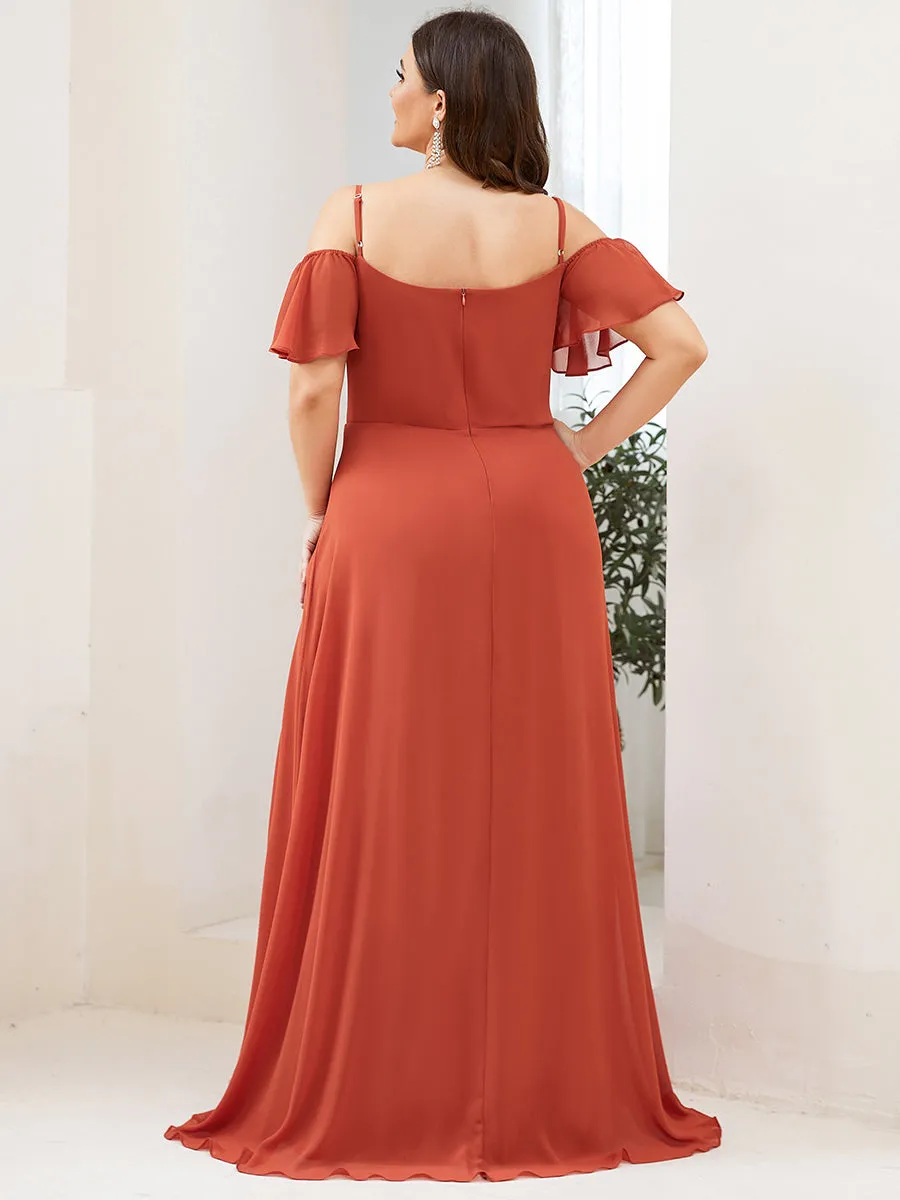 Plus Size Flattering Deep V Neck Wholesale Bridesmaid Dresses