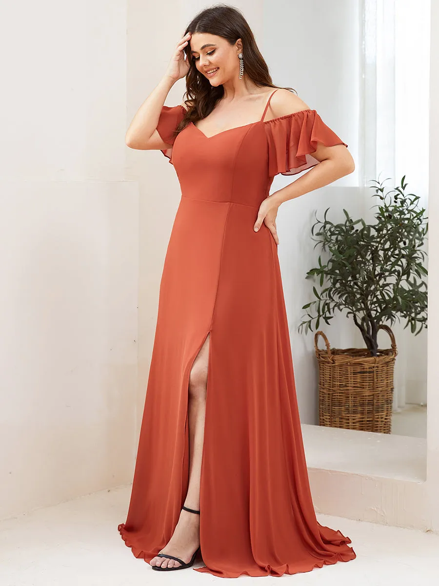 Plus Size Flattering Deep V Neck Wholesale Bridesmaid Dresses