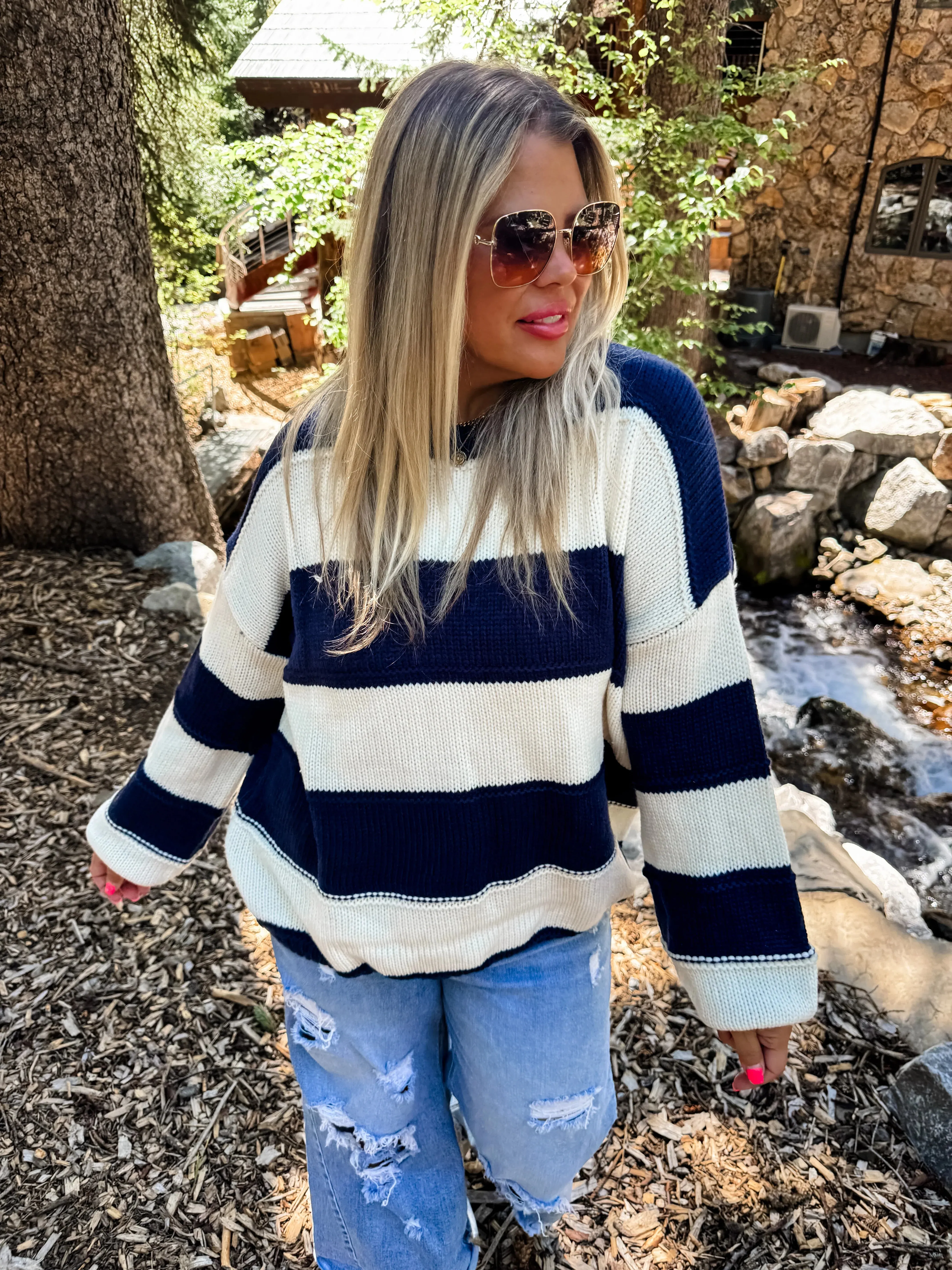 PREORDER: Kadie Stripe Knit Sweater in Four Colors