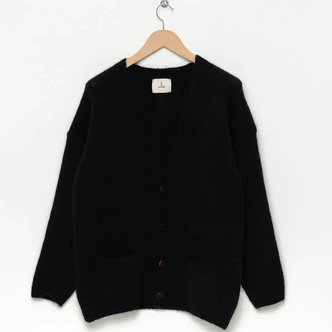 Queiroz Drop Shoulder Cardigan (Black)