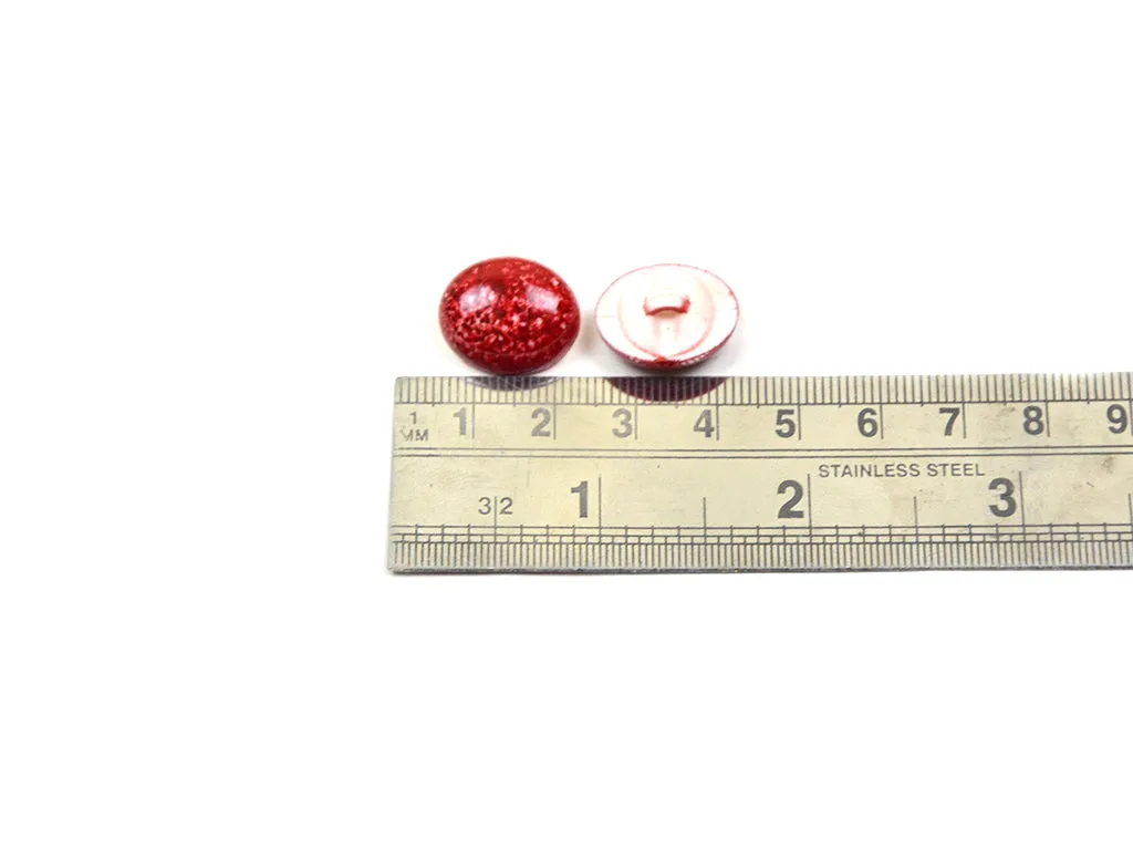 Red Oval Marble Look Acrylic Buttons