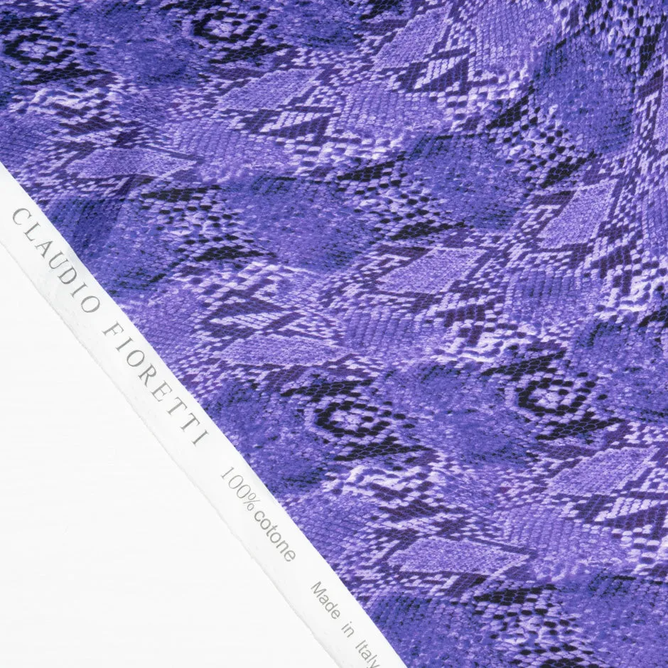 Rich Purple Snake Printed Cotton