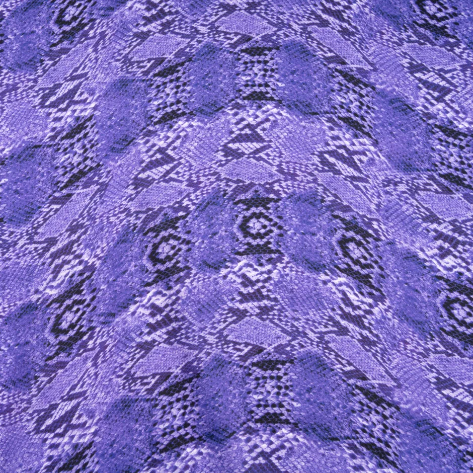 Rich Purple Snake Printed Cotton