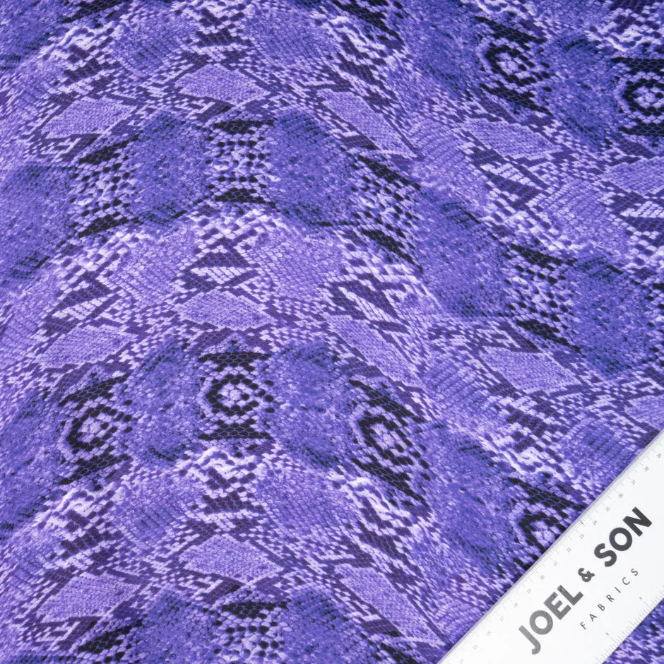 Rich Purple Snake Printed Cotton