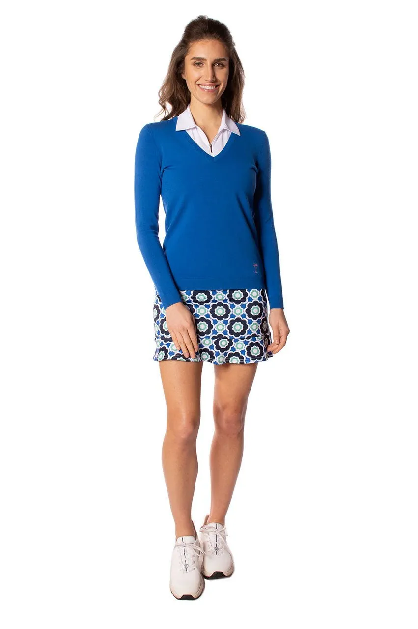 Royal Blue Stretch V-Neck Sweater