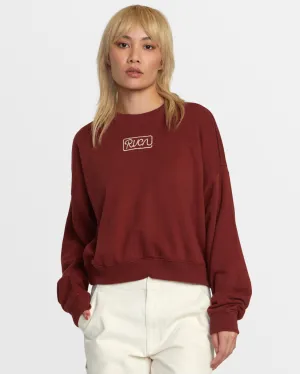 RVCA COURT CREW SWEATSHIRT - MADDER BROWN