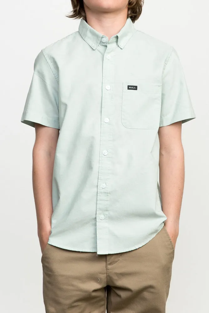 RVCA That'll Do Oxford Short Sleeve Boys Shirt - Oxford Blue