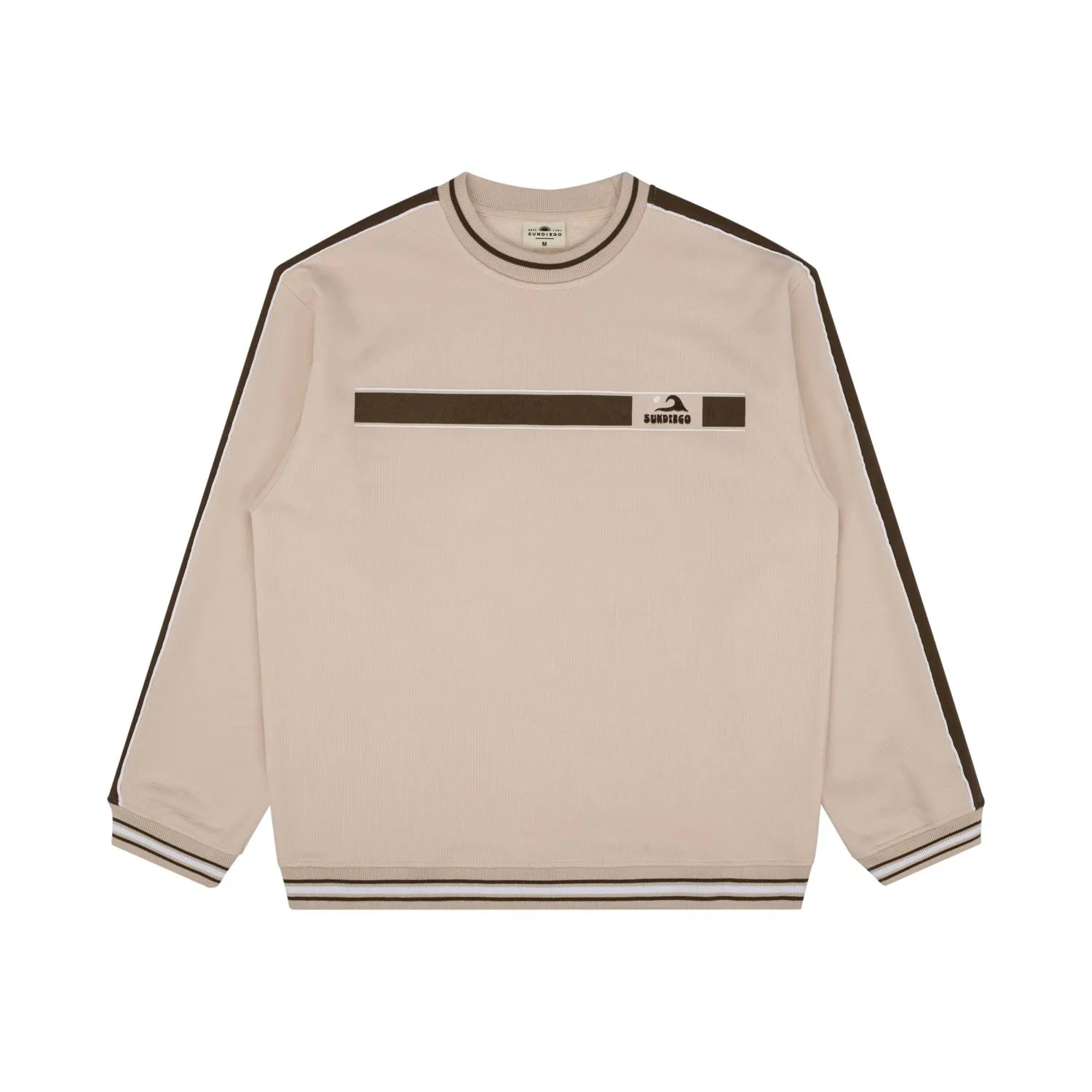 SunDiego Branded Wave Sweatshirt - TAN/COCOA