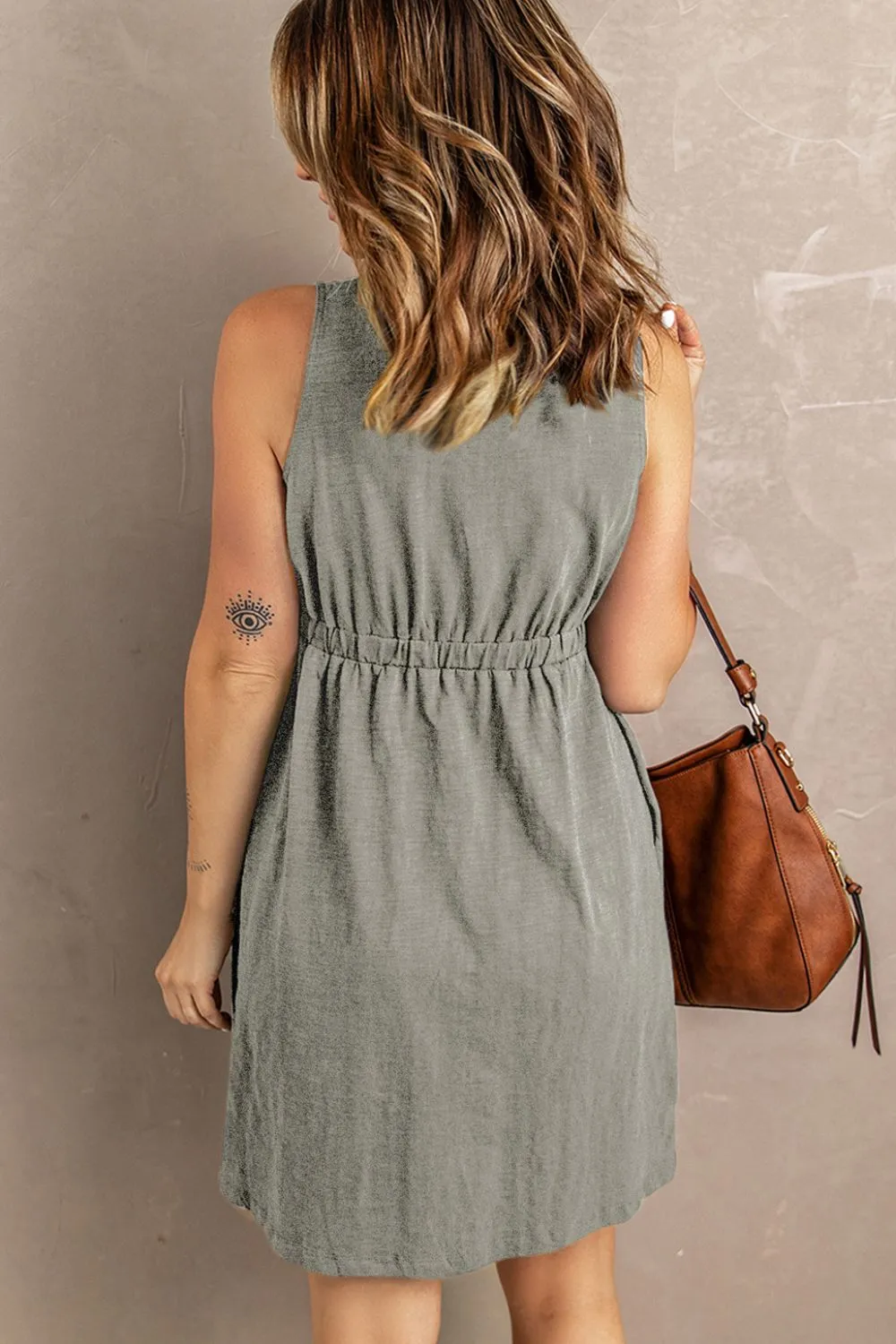 TastyHottie - Sleeveless Button Down Mini Magic Dress