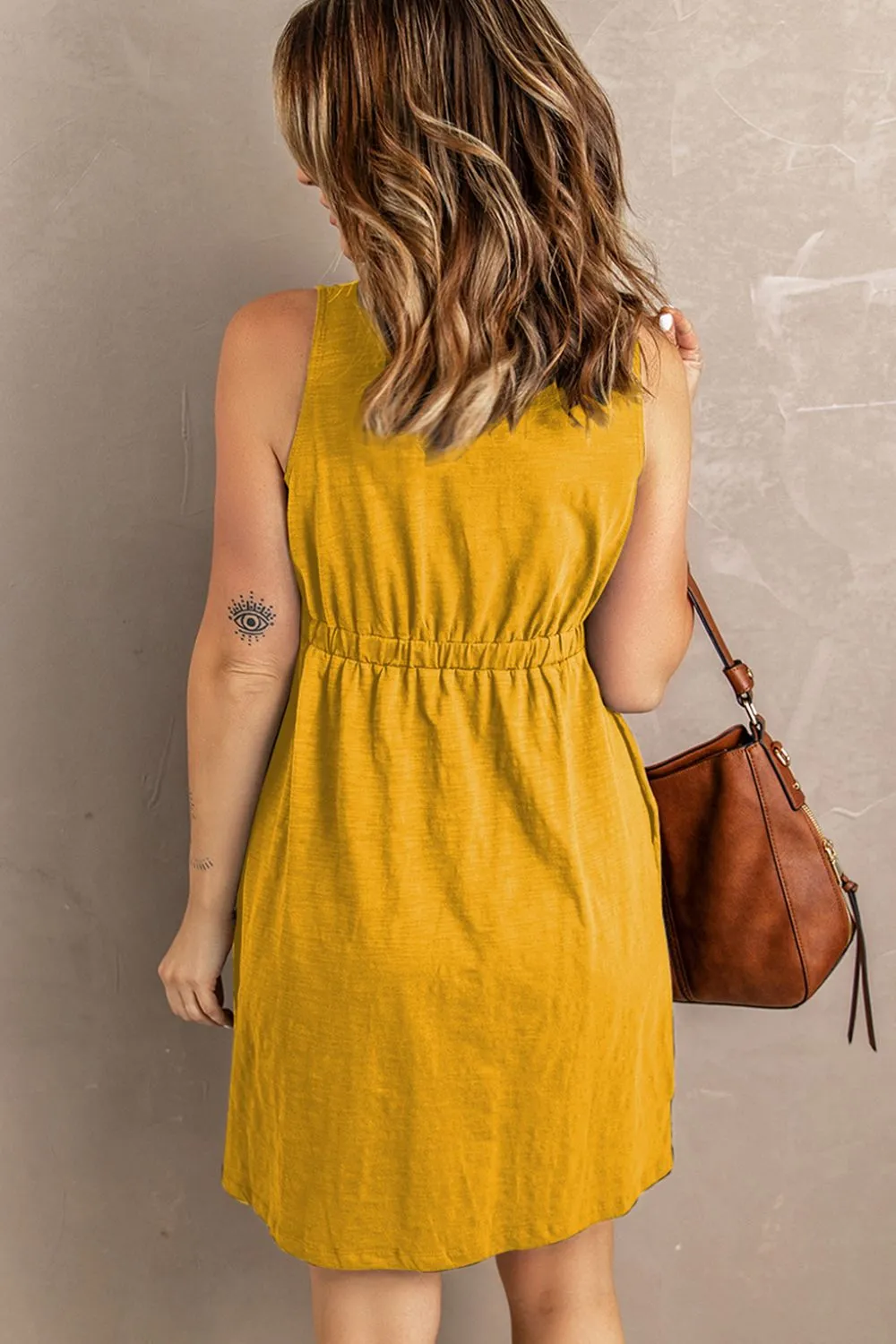 TastyHottie - Sleeveless Button Down Mini Magic Dress