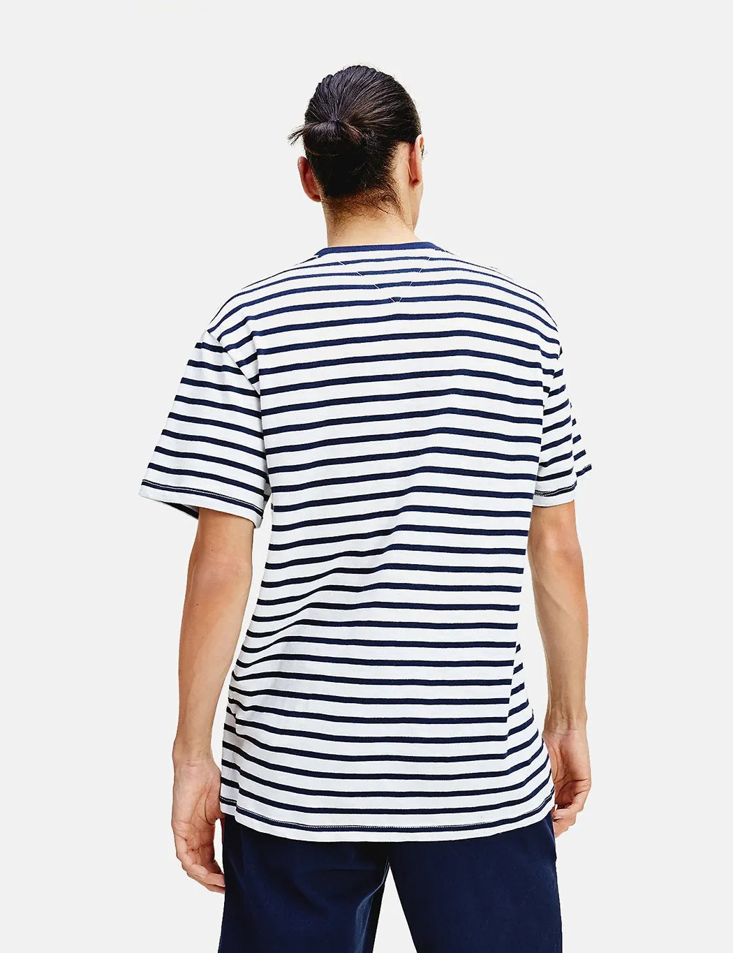 Tommy Jeans Stripe T-Shirt - Twilight Navy/White