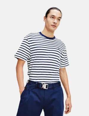 Tommy Jeans Stripe T-Shirt - Twilight Navy/White