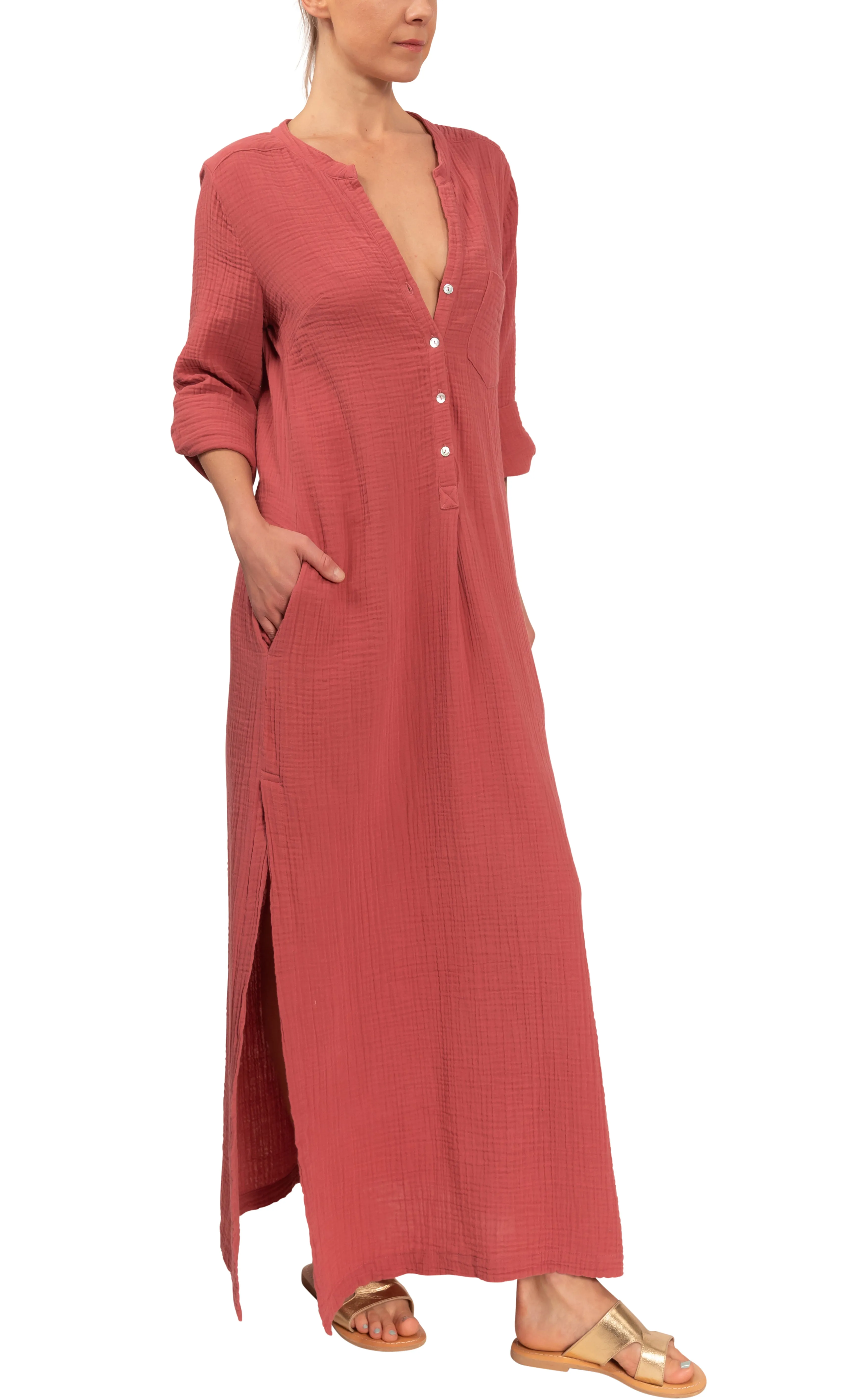 Tracey Kaftan - Marsala Cotton Bubble Gauze