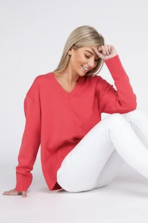 V Neck Soft Sweater