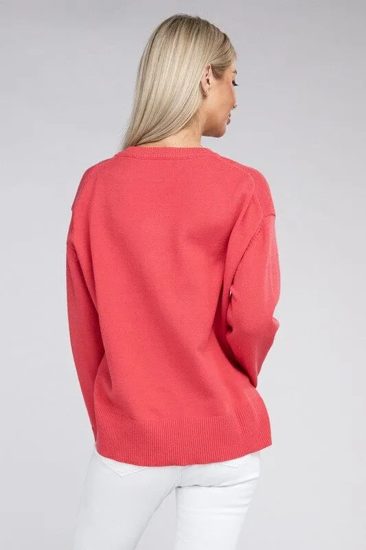 V Neck Soft Sweater