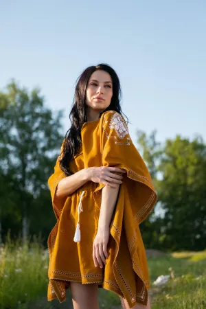 Vasilisa Beach Dress in Gold Mustard