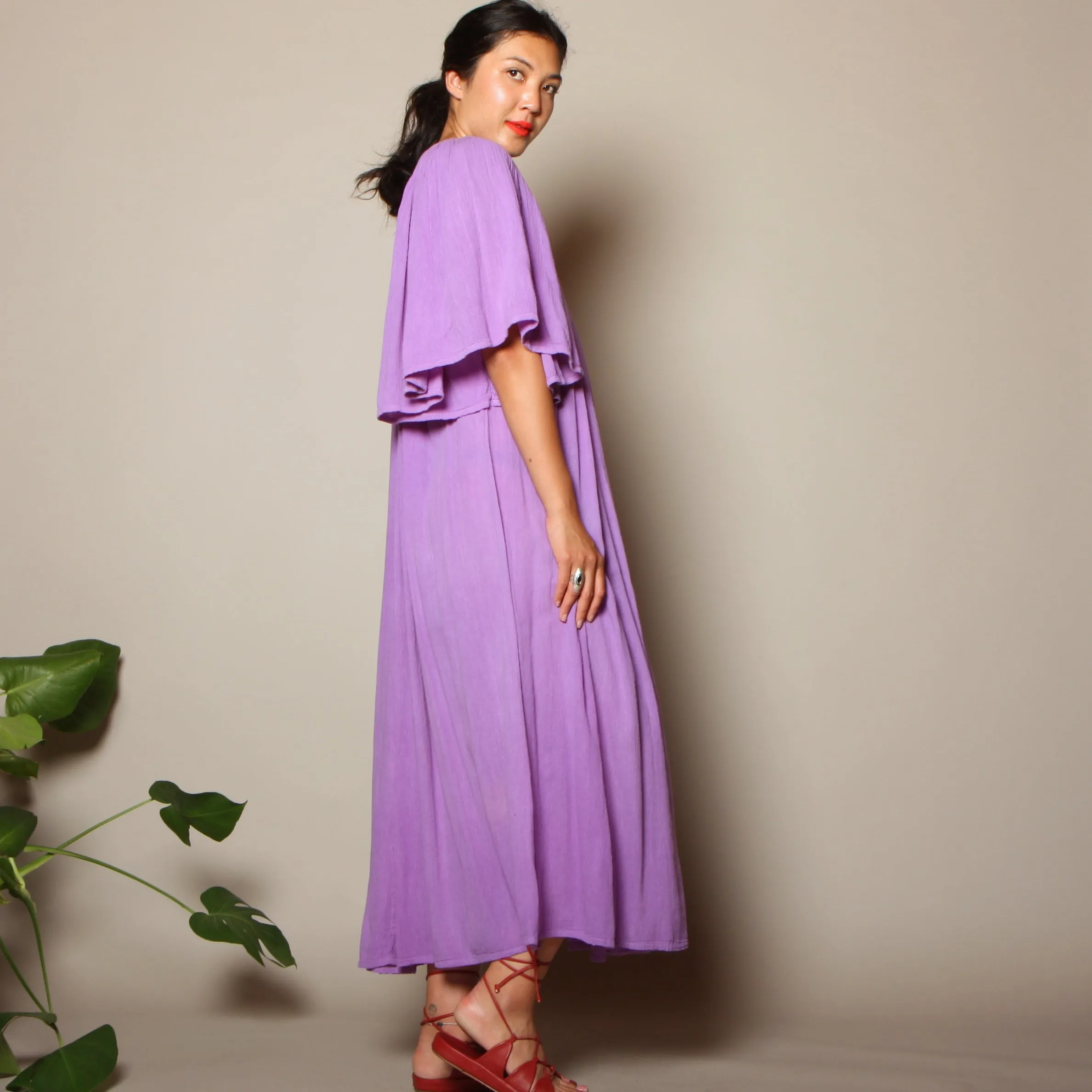 Vintage 80's Orchid Gauze Trapeze Dress