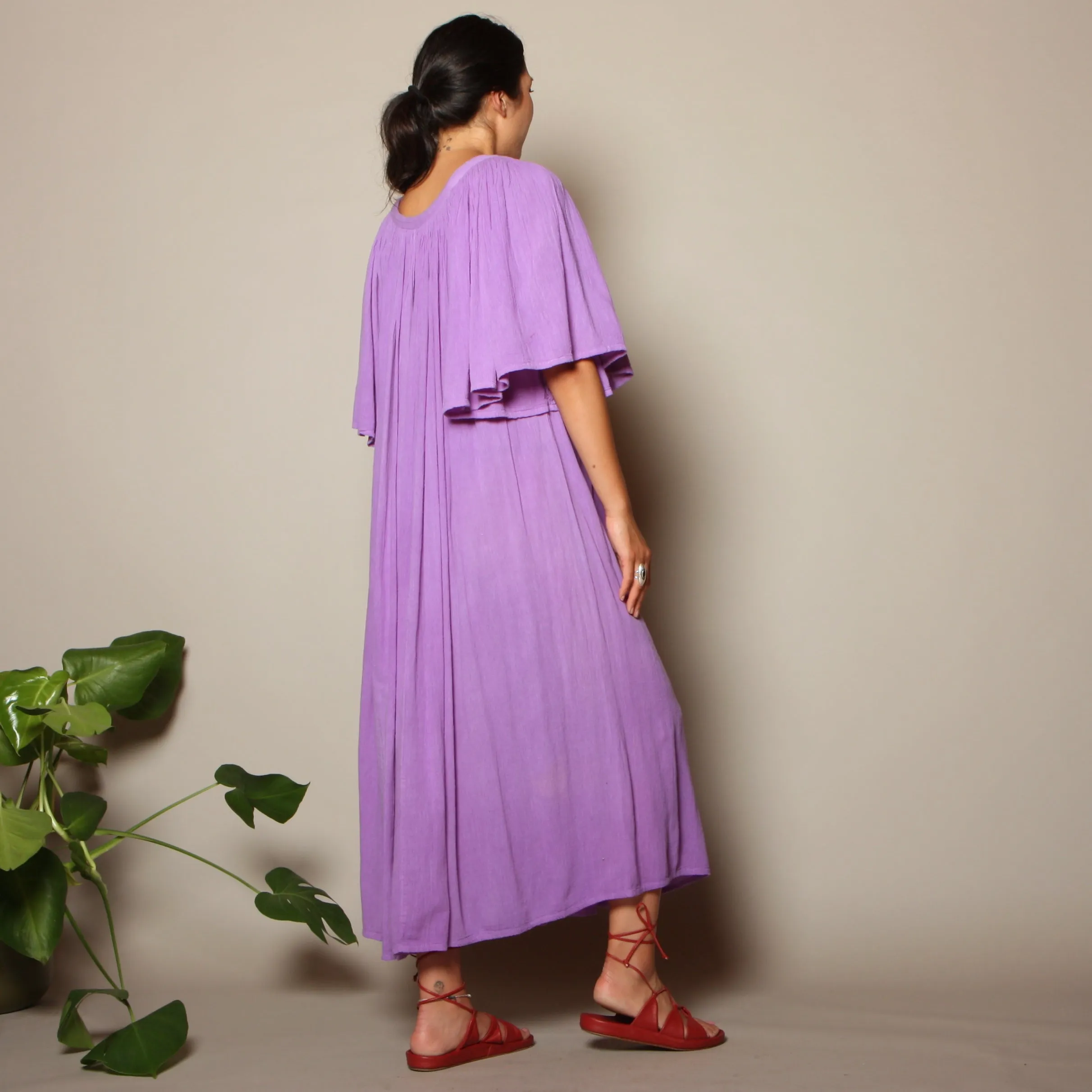 Vintage 80's Orchid Gauze Trapeze Dress