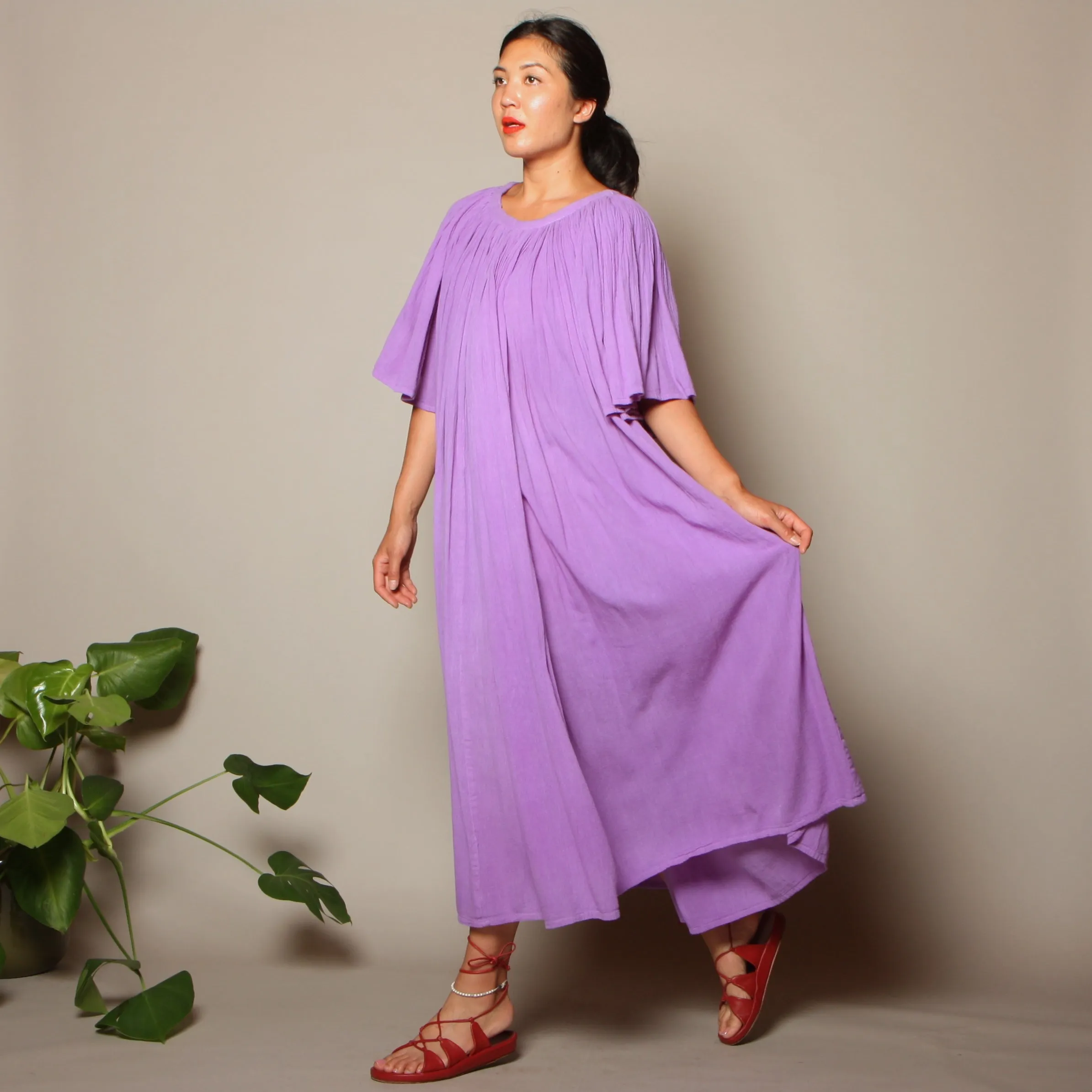 Vintage 80's Orchid Gauze Trapeze Dress