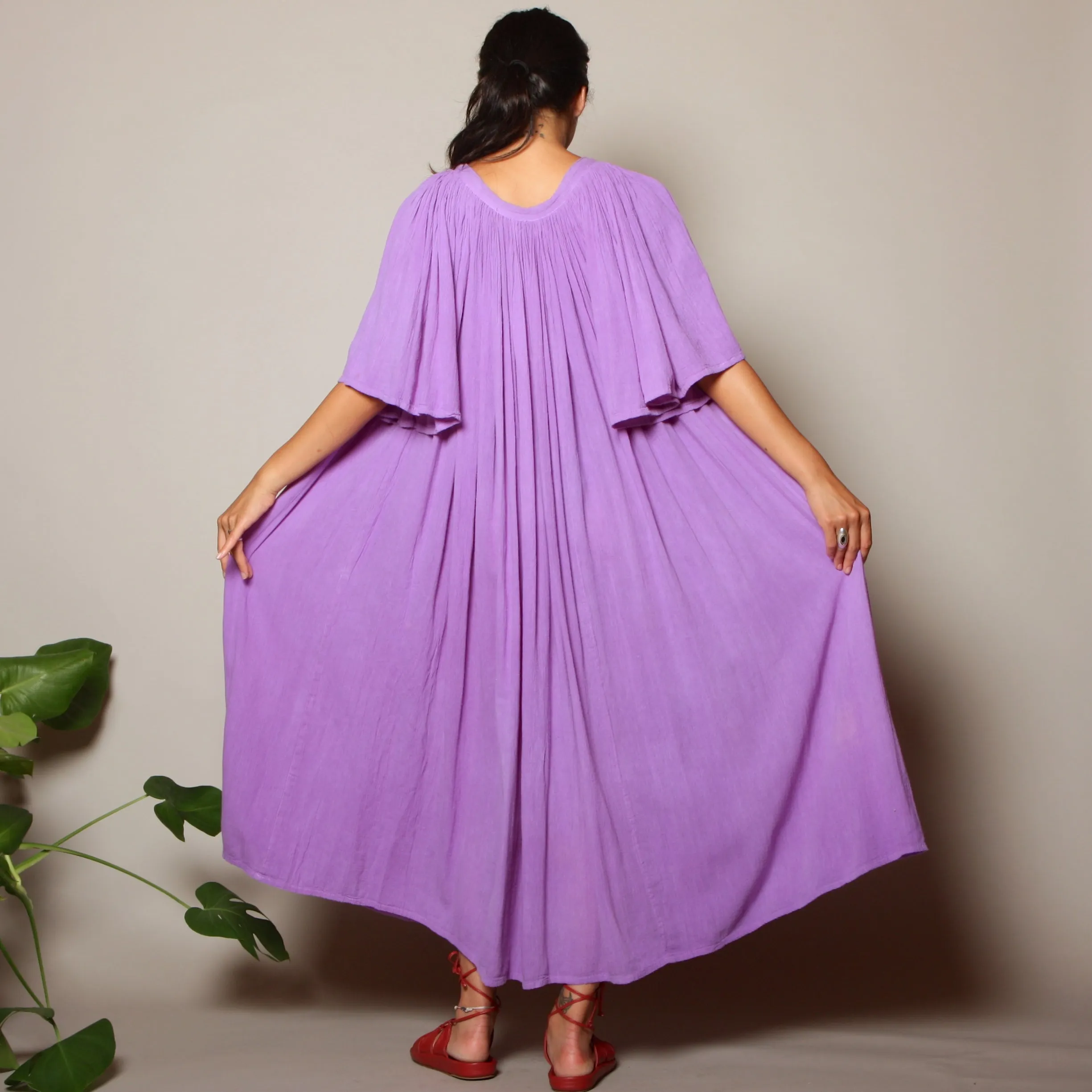 Vintage 80's Orchid Gauze Trapeze Dress