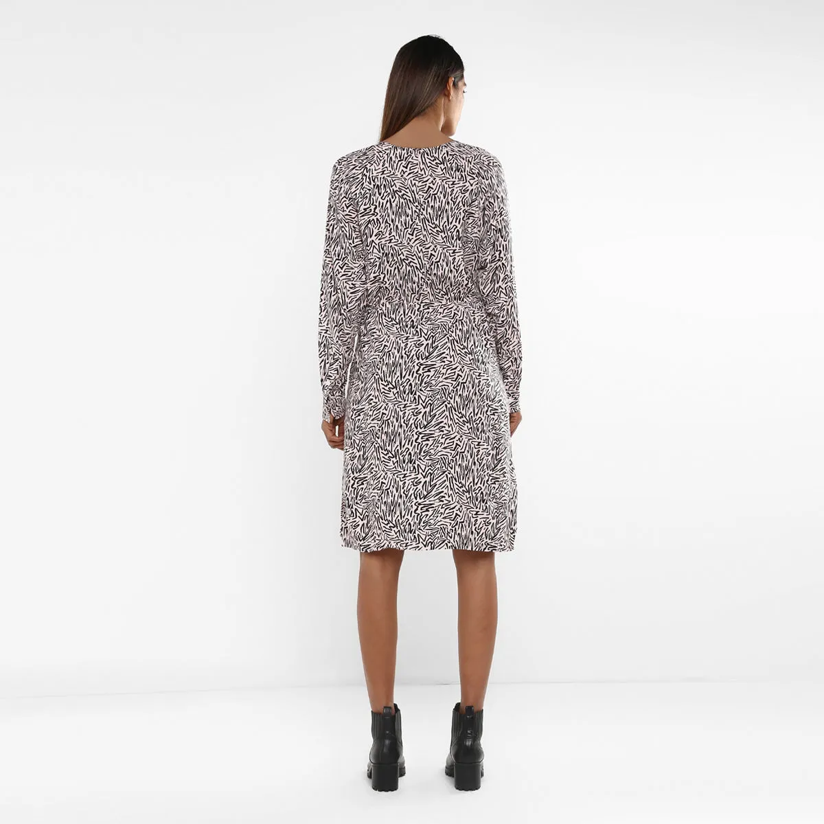 Women's Abstract Print Round Neck Dress