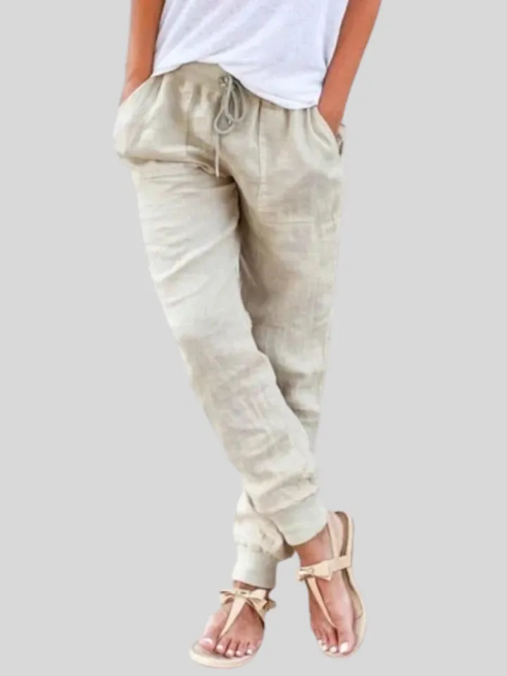 Women's Comfort Drawstring Linen Pants