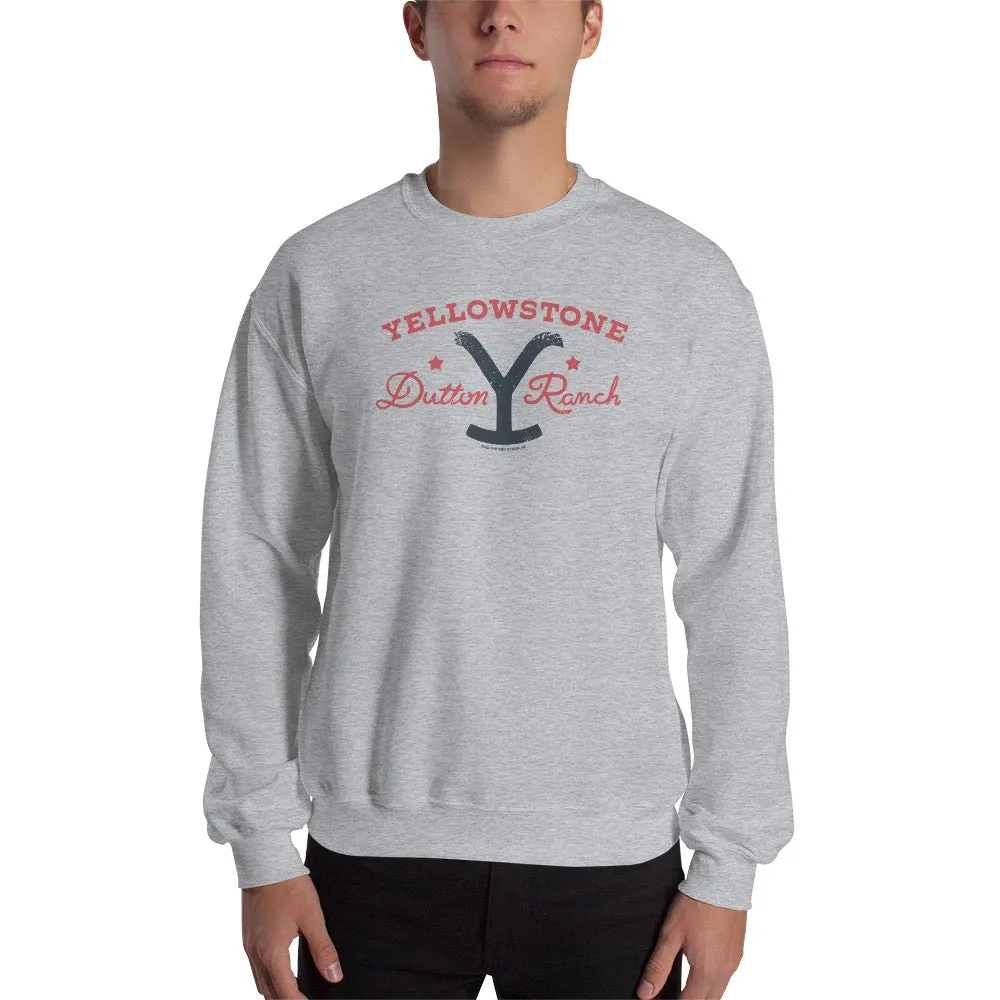 Yellowstone Dutton Ranch Star Fleece Crewneck Sweatshirt