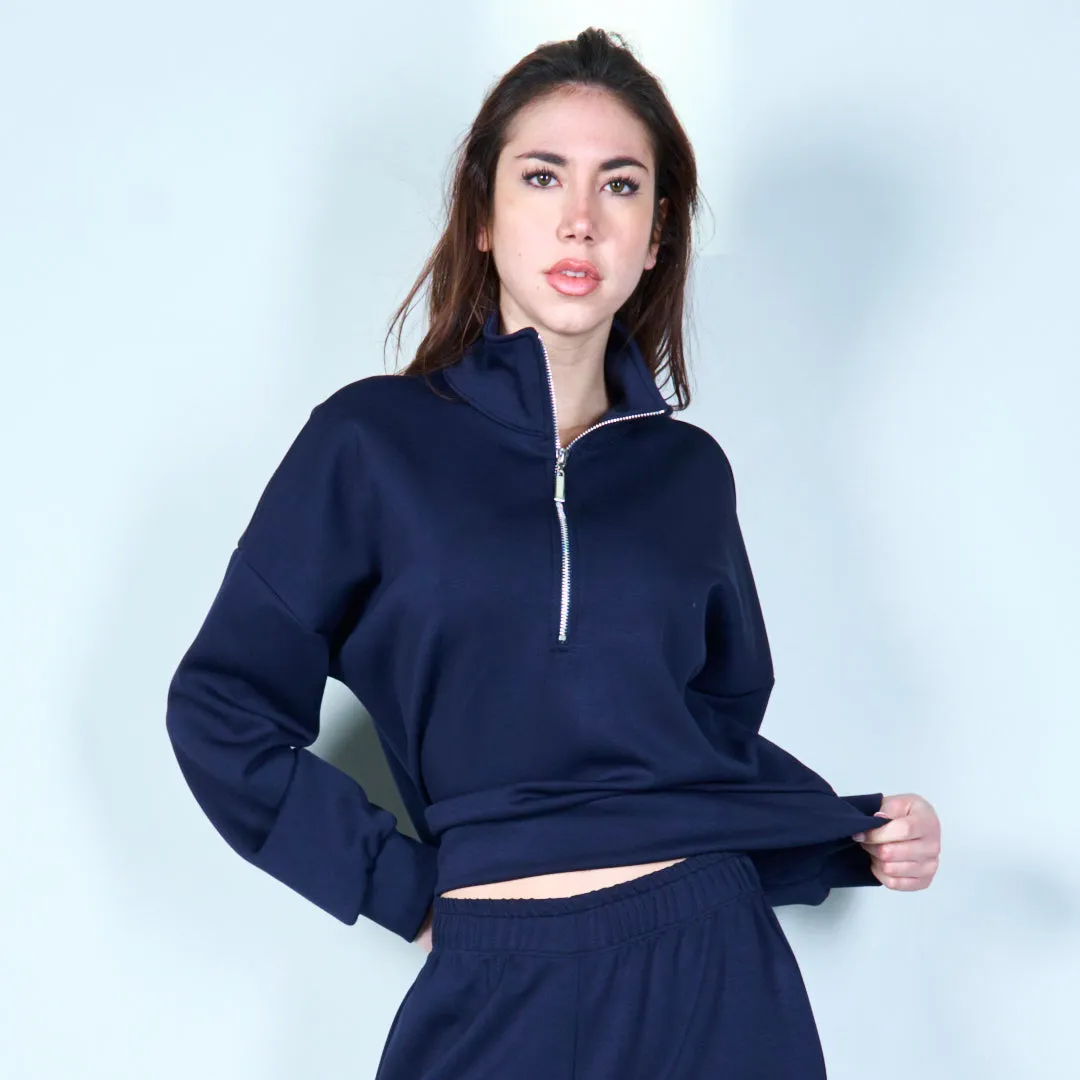 Zip-up collar sweatshirt wholesale