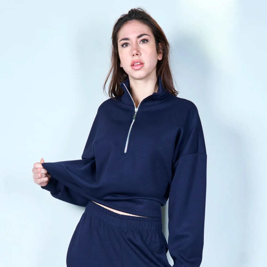 Zip-up collar sweatshirt wholesale